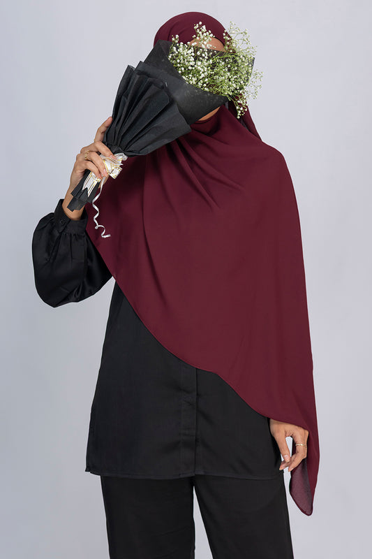 Opaque Chiffon Hijab- Plum