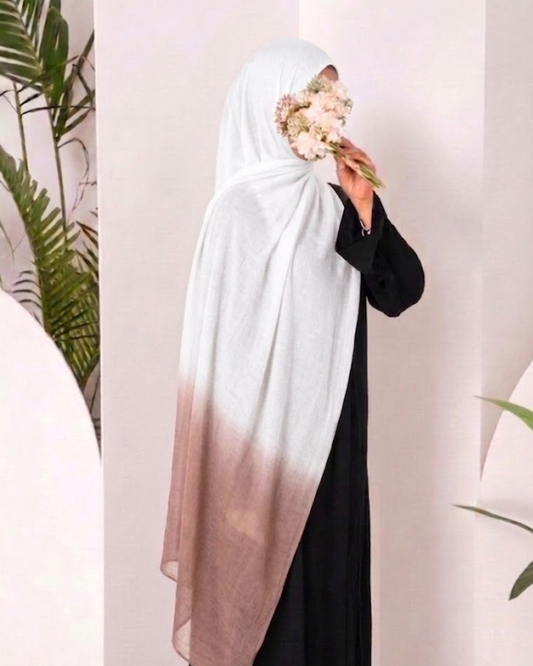 Modal Ombre Hijab- White Latte