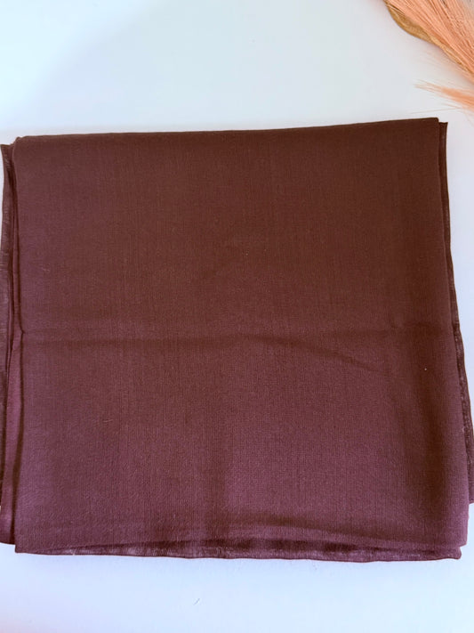 Chocolate Brown Cotton Rayon Hijab – Extra Large, Soft & Breathable