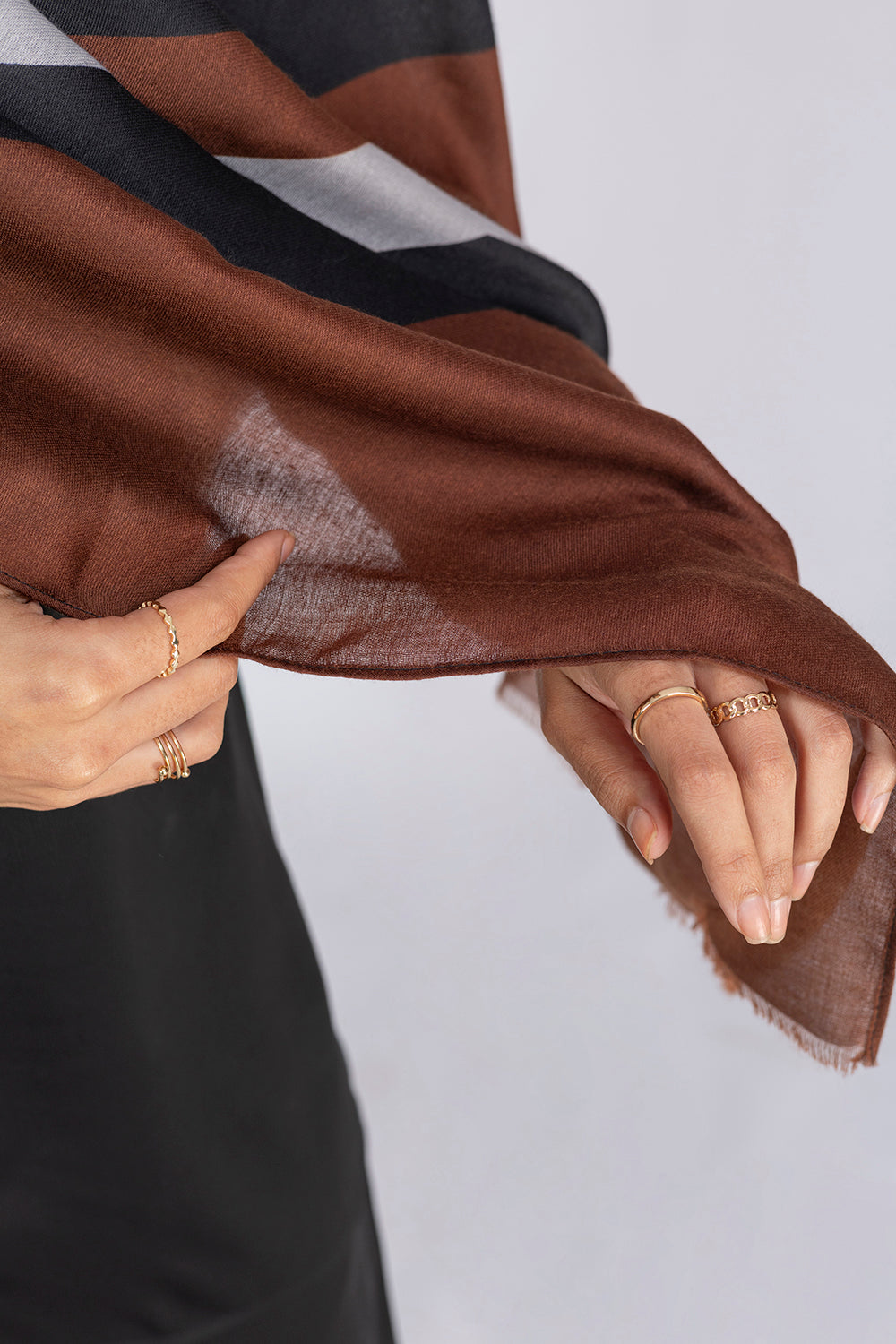 Geometric Print Hijab - Autumn Blend