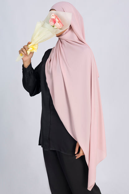 Opaque Chiffon Hijab - Powder Pink