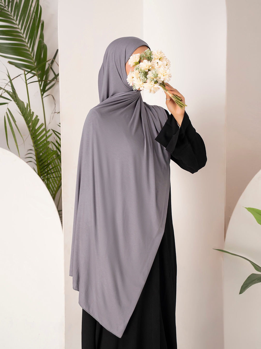 Premium Jersey Hijab - Silver Grey