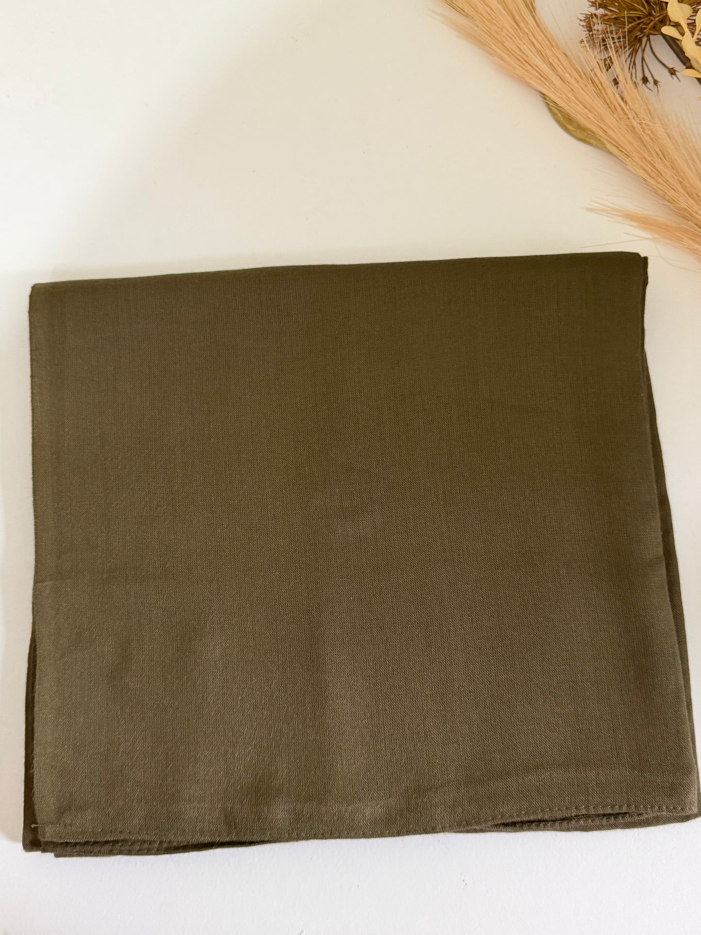Army Green Cotton Rayon Hijab – Extra Large, Soft & Breathable