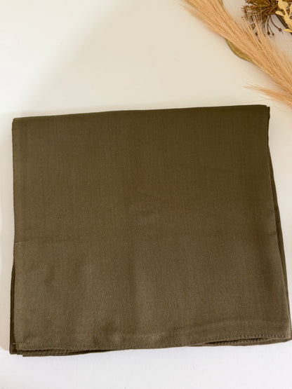 Army Green Cotton Rayon Hijab – Extra Large, Soft & Breathable