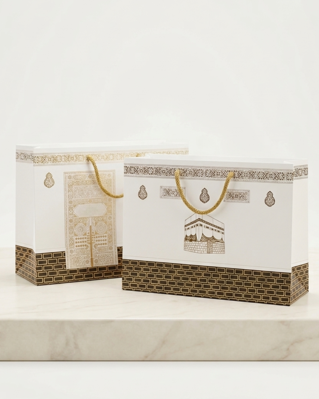 Medium Kaba-Inspired Paper Gift Bags  – 2 Pack - White