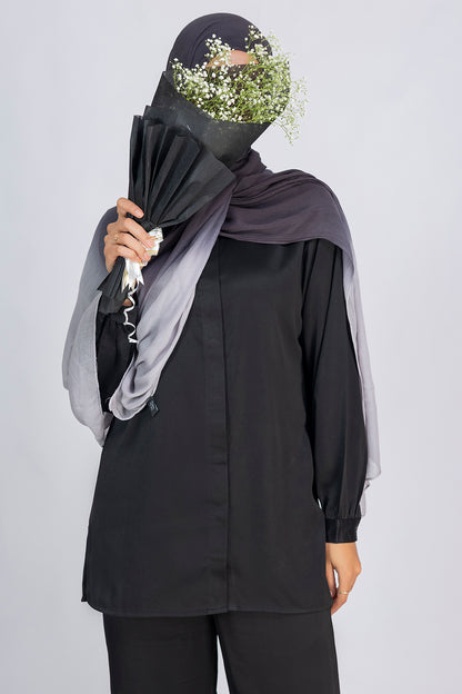 Modal Ombre Hijab- Charcoal Mist