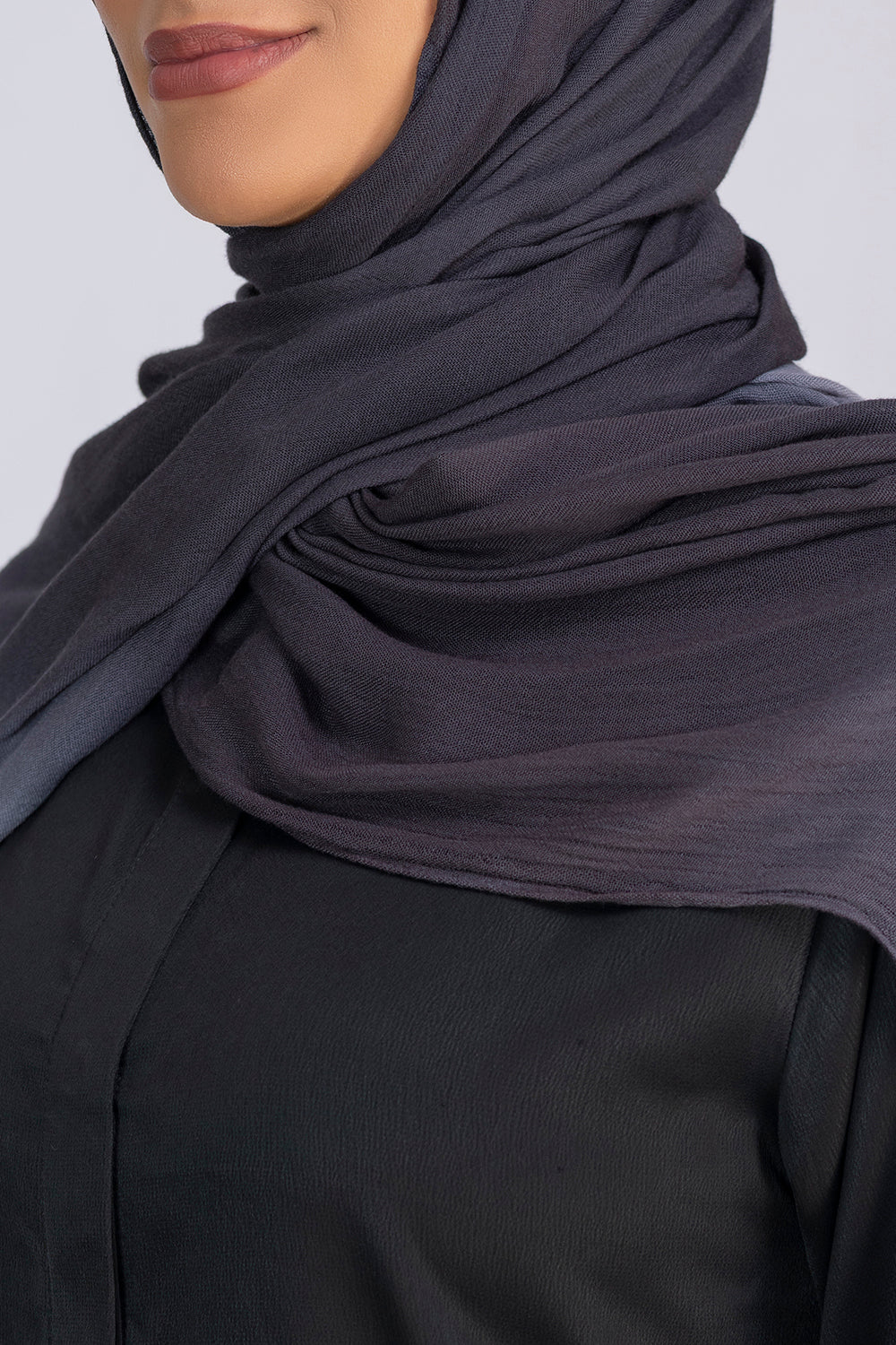 Modal Ombre Hijab- Charcoal Mist