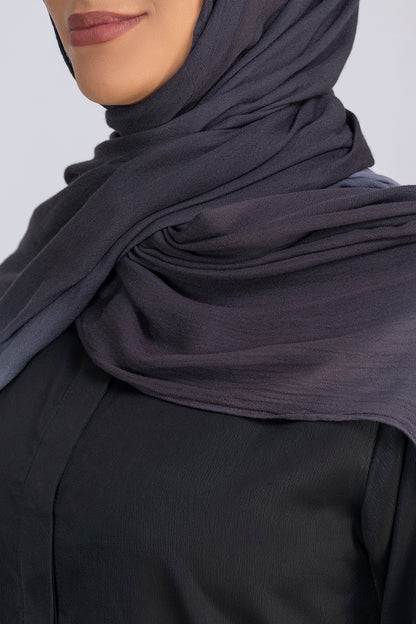 Modal Ombre Hijab- Charcoal Mist