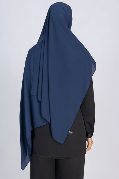 Opaque Chiffon Hijab - Navy