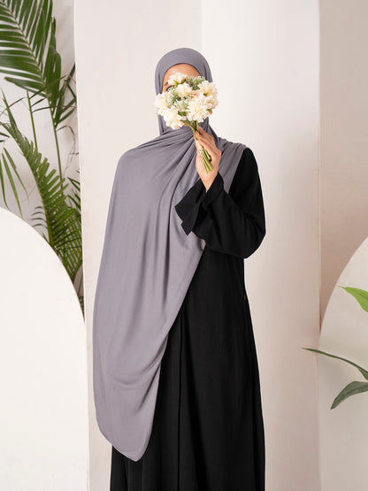 Premium Jersey Hijab - Silver Grey
