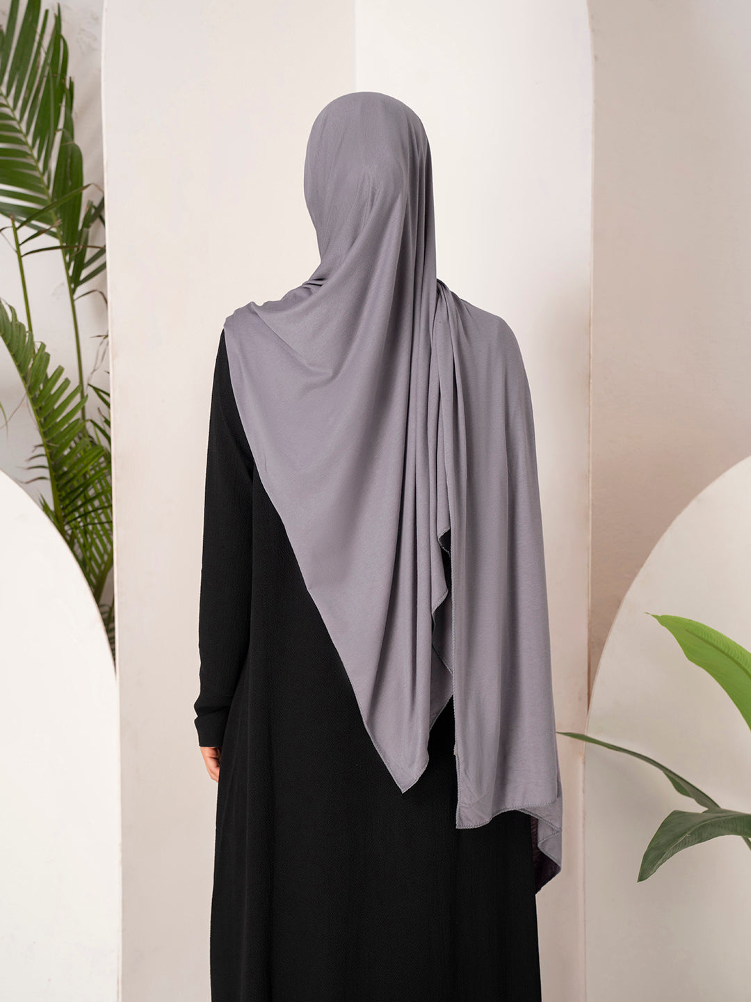 Premium Jersey Hijab - Silver Grey