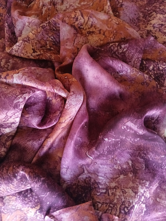 Watercolor silk chiffon hijab – lightweight, breathable, semi-sheer scarf with elegant drape for modest fashion.