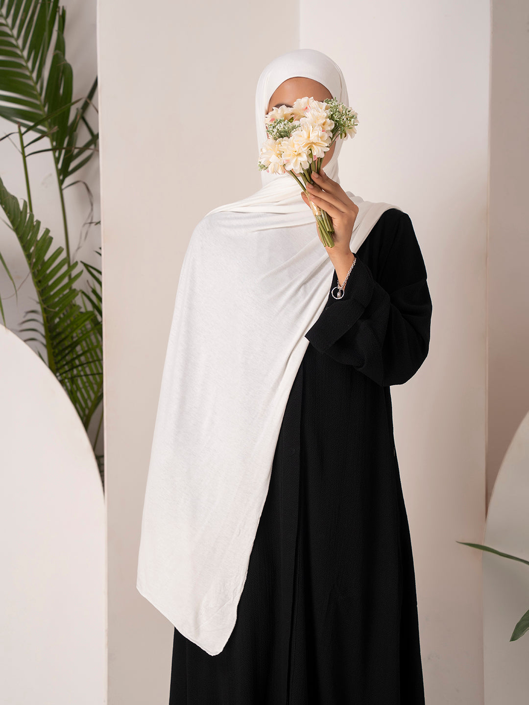Premium Jersey Hijab - Ivory White
