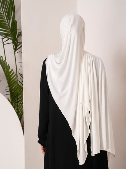 Premium Jersey Hijab - Ivory White